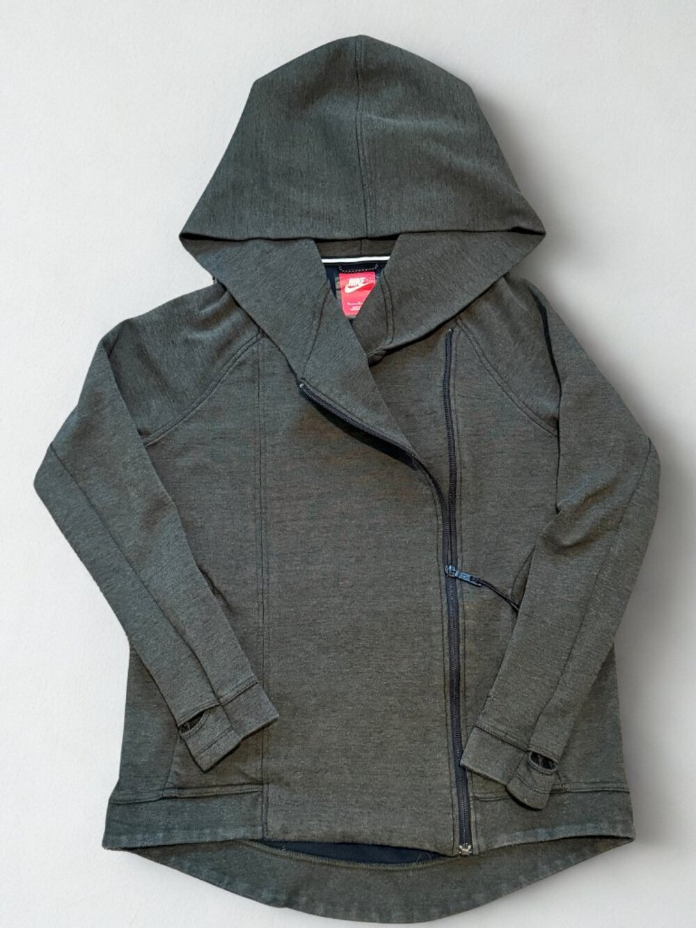 Nike Hunter Green Tech Fleece Full Zip Hooded Cape Sweatshirt - Size M
